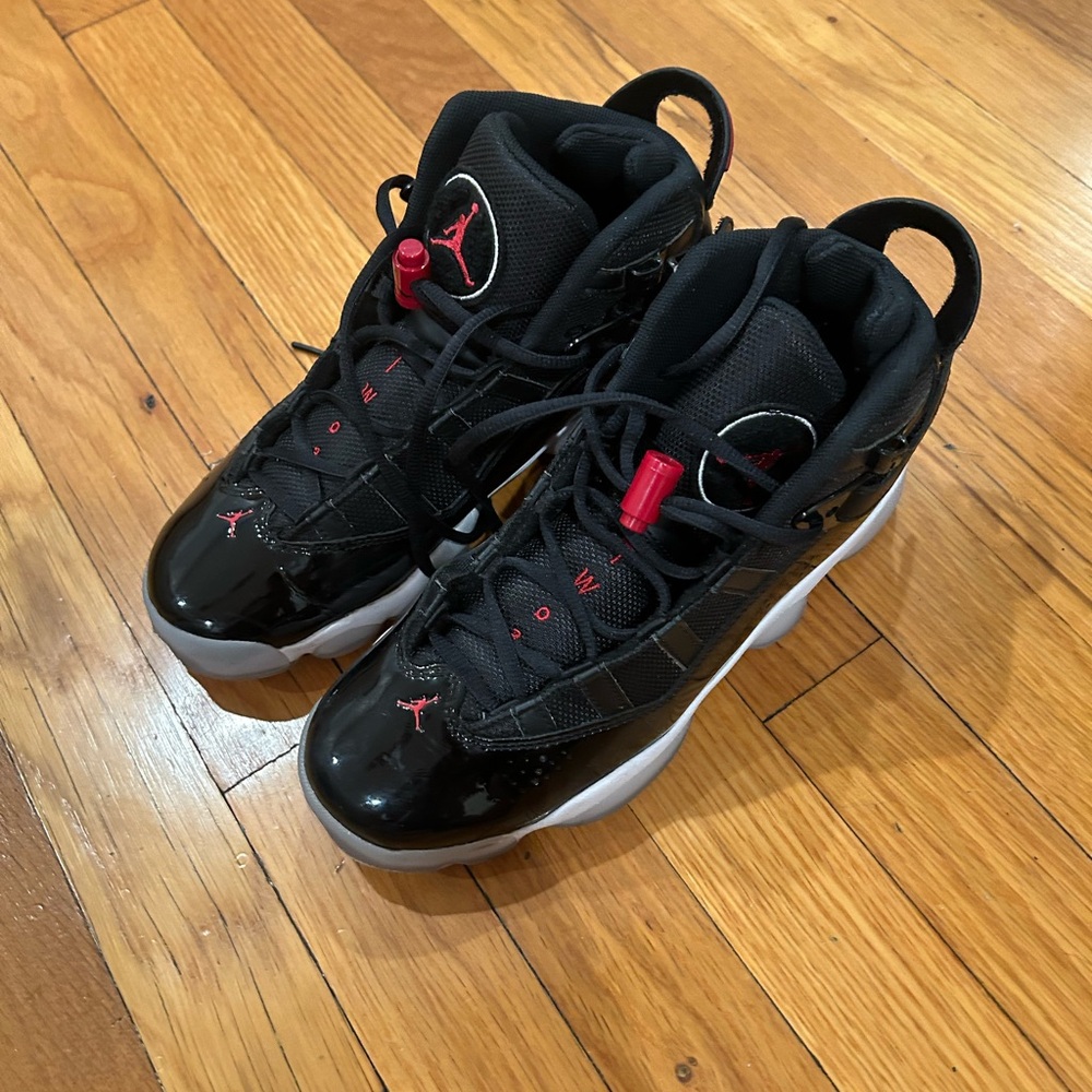 Jordan Black and Red Athletic Shoes